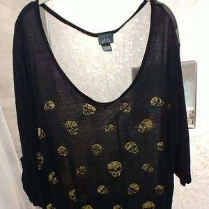 Black and Gold Skull Shirt 3x